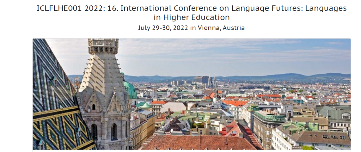 Accepted Proposal by Jasmin Cowin and Amany Alkhayat: Envisioning The Future of Language Learning: Virtual Reality, Mobile Learning and Computer-Assisted Language Learning for the 16. International Conference on Language Futures: Languages in Higher Education. 