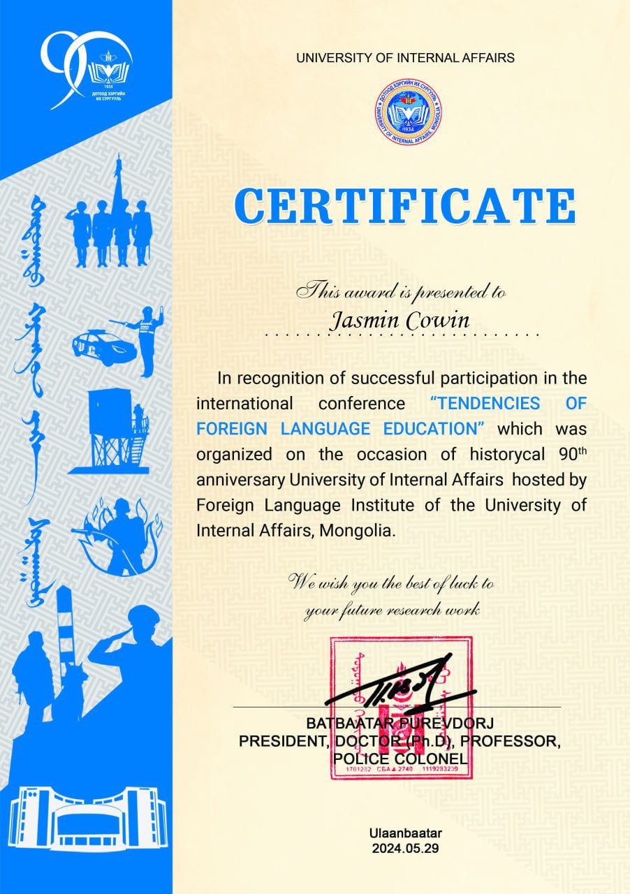 Dr. Jasmin (Bey) Cowin presents ‘Athenian Echoes: Technology’s Catalytic Impact on Academia 2030’ for the University of Internal Affairs of the Mongolian Ministry of Justice and Home&nbsp;Affairs